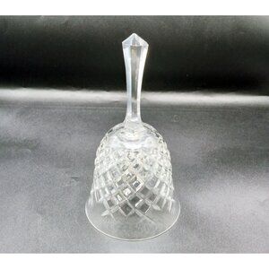 Bell Glass Diamond Cut Pattern Vintage 6 Inch Musical Decor Acrylic Bead Stone